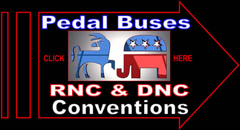 Freewheelin Pedal Buses, RNC, DNC, Republican National Convention, Democratic National Convention