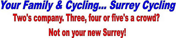 Family cycling, four (4) person, two (2) person, surrey bike(s) bicycling