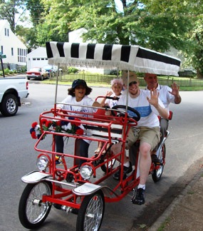 quadricycle, quadracycle, four wheel bicycle, family bike